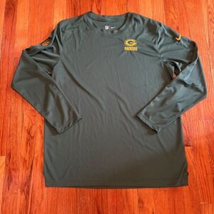 Green Bay Packers Mens Large NFL Nike Dri Fit Long Sleeve Football Performance